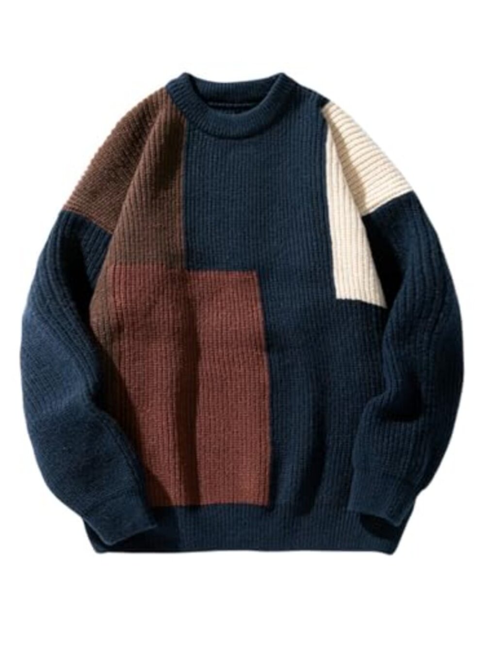 Laixton Cotton Polyester Oversized Knit Sweater Crew Neck Pullover